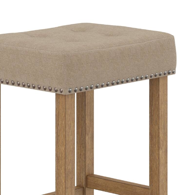 Nathan James Hylie Backless Counter Height Bar Stool with Solid Wood