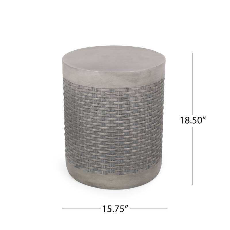 Camino Outdoor Lightweight Concrete Side Table by Christopher Knight Home