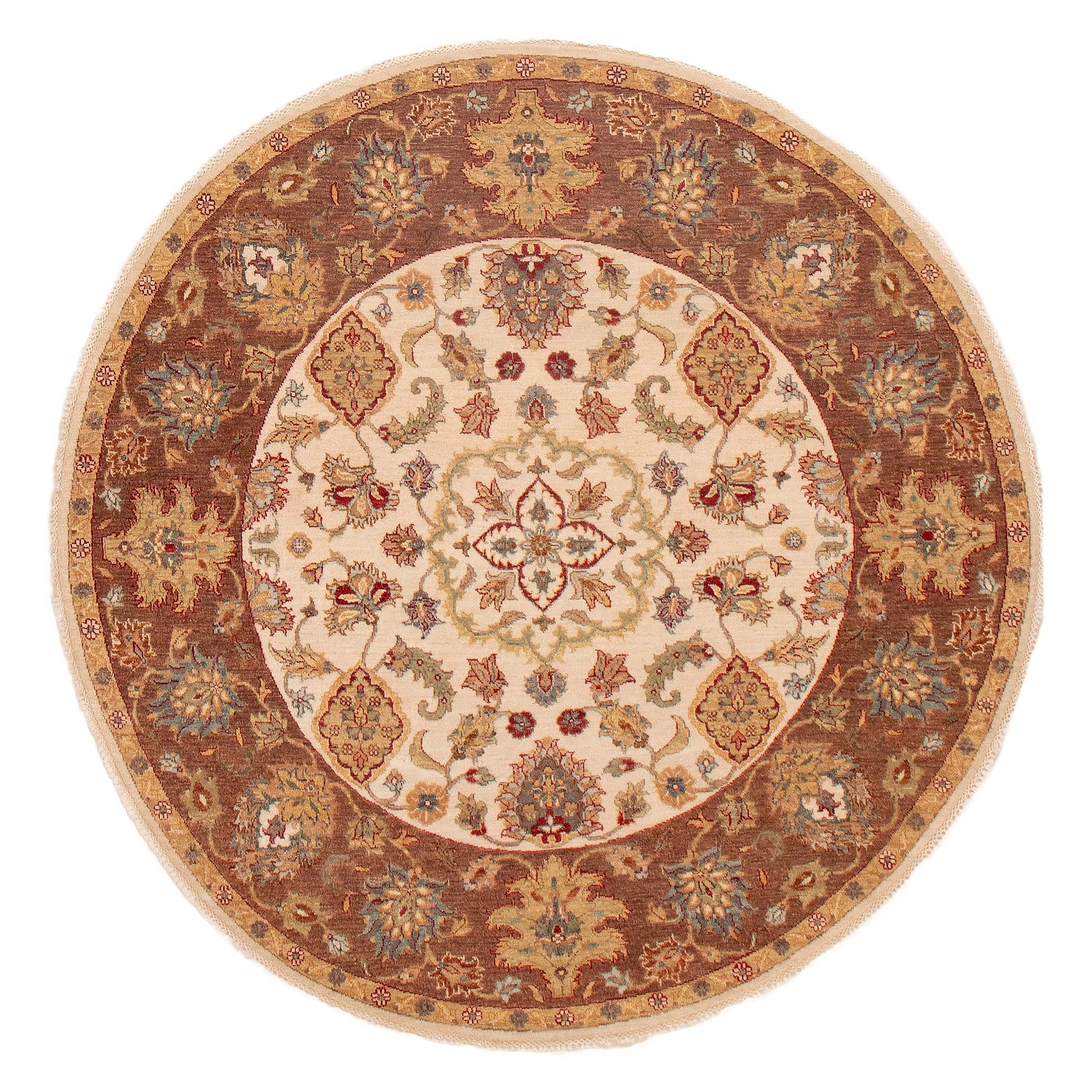 ECARPETGALLERY Hand-knotted Jamshidpour Cream Wool Rug - 6' 1" x 6' 1"