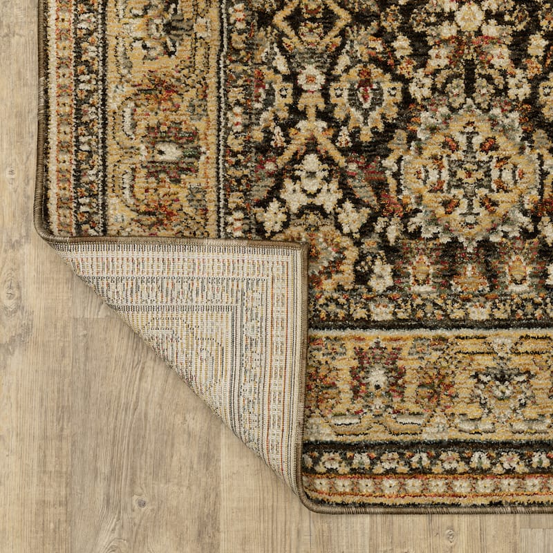 Style Haven Adalynn Bordered Traditional Brown/ Gold Area Rug