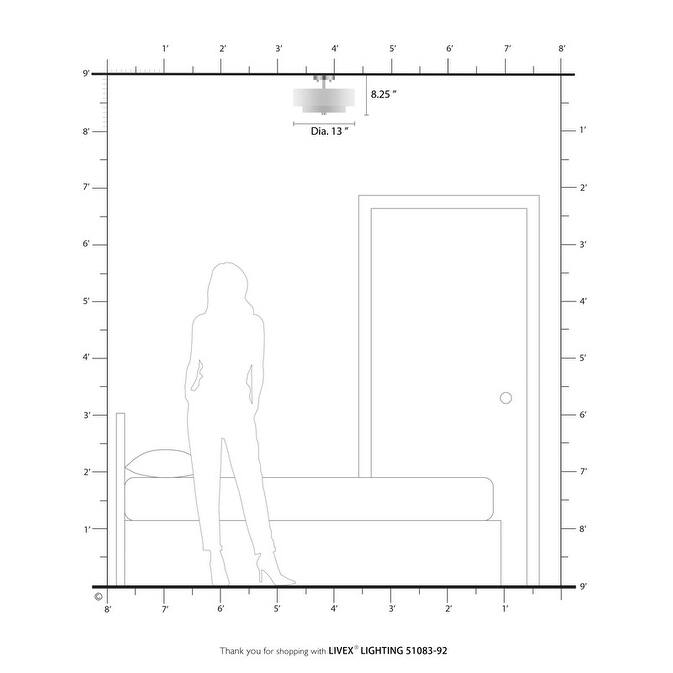 Livex Lighting 2-light Fabric Shade Flush Mount, 51083-92, 51083-91