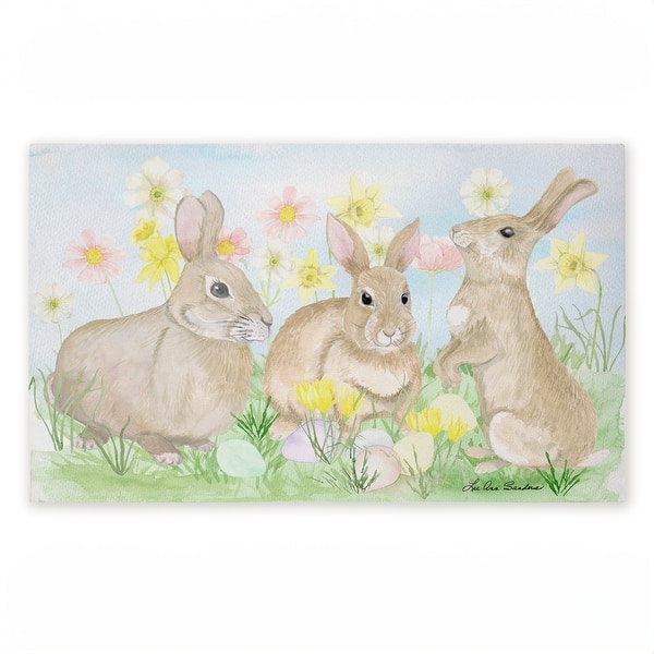 slide 2 of 9, Stupell Easter Bunnies in Grass Printed Outdoor Door Mat, design by Lee Ann Sanders, 18"x30" Brown