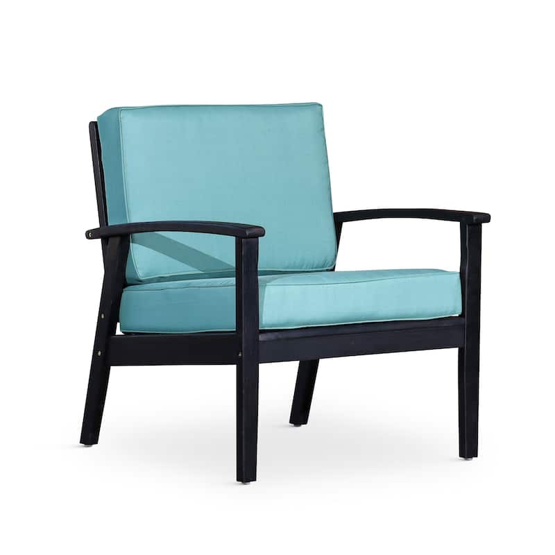 DTY Outdoor Living Longs Peak Deep Seat Eucalyptus Chair - Espresso/ Sage