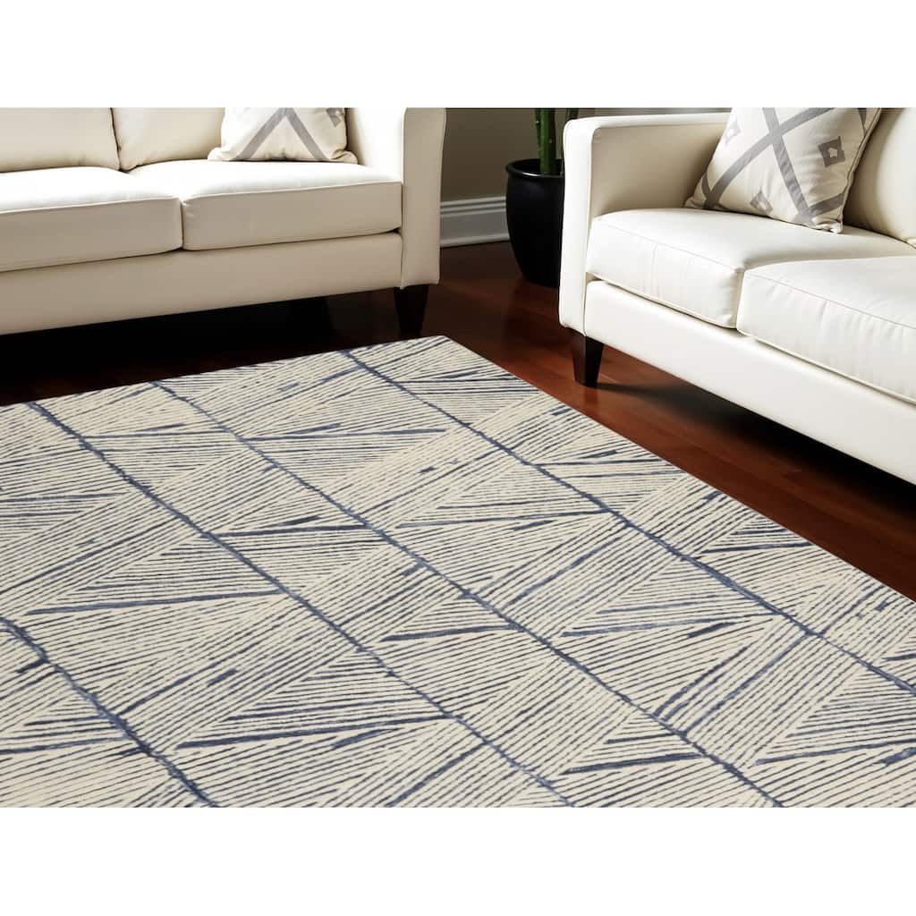 Fedug Geometric Abstract Modern Stain Resistant Soft Area Rug By HomeRoots - 138' X '99' X '0.6
