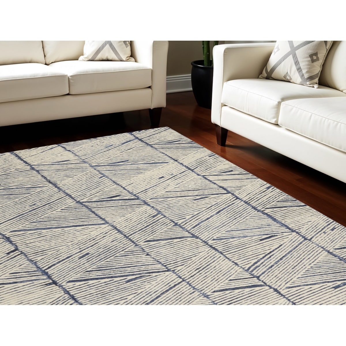 Fedug Geometric Abstract Modern Stain Resistant Soft Area Rug By HomeRoots - 138' X '99' X '0.6