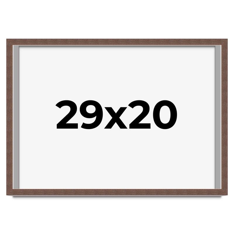 29x20 Shadow Box Frame Brown | 1.125 inches Deep Real Wood Rustic