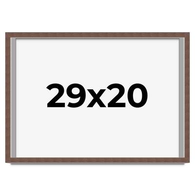 29x20 Shadow Box Frame Brown | 1.125 inches Deep Real Wood Rustic