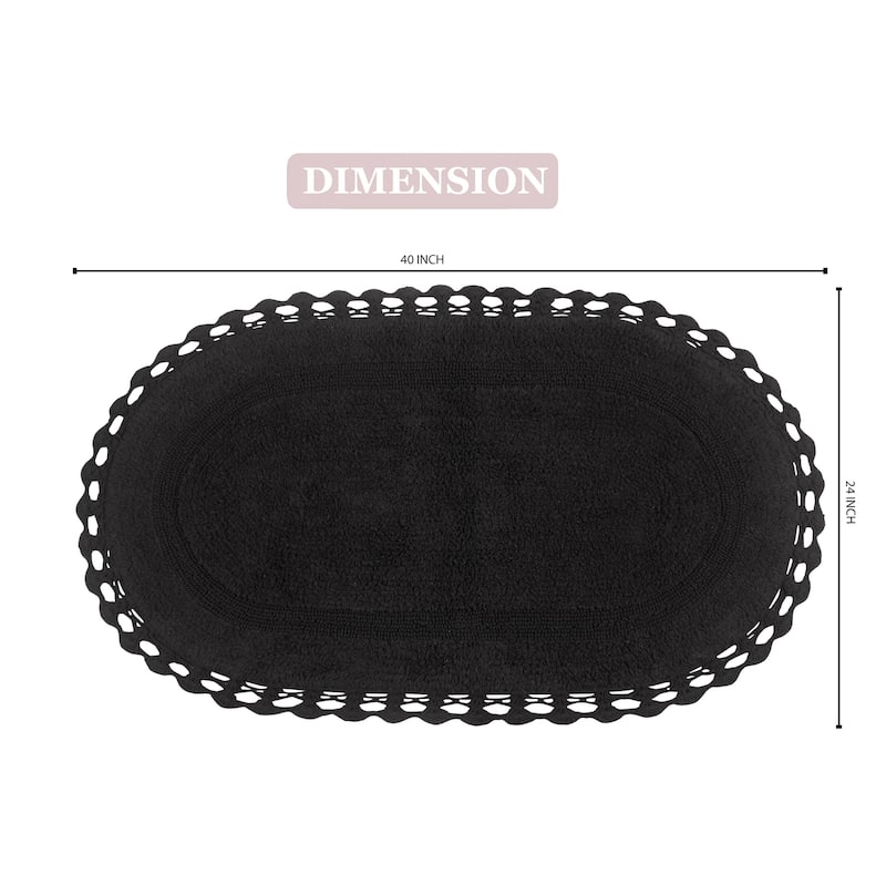 Hampton Contour Rug, Cotton Soft, Water Absorbent, Non Slip U Shape Contour Rug Machine Washable 20"x20" Contour