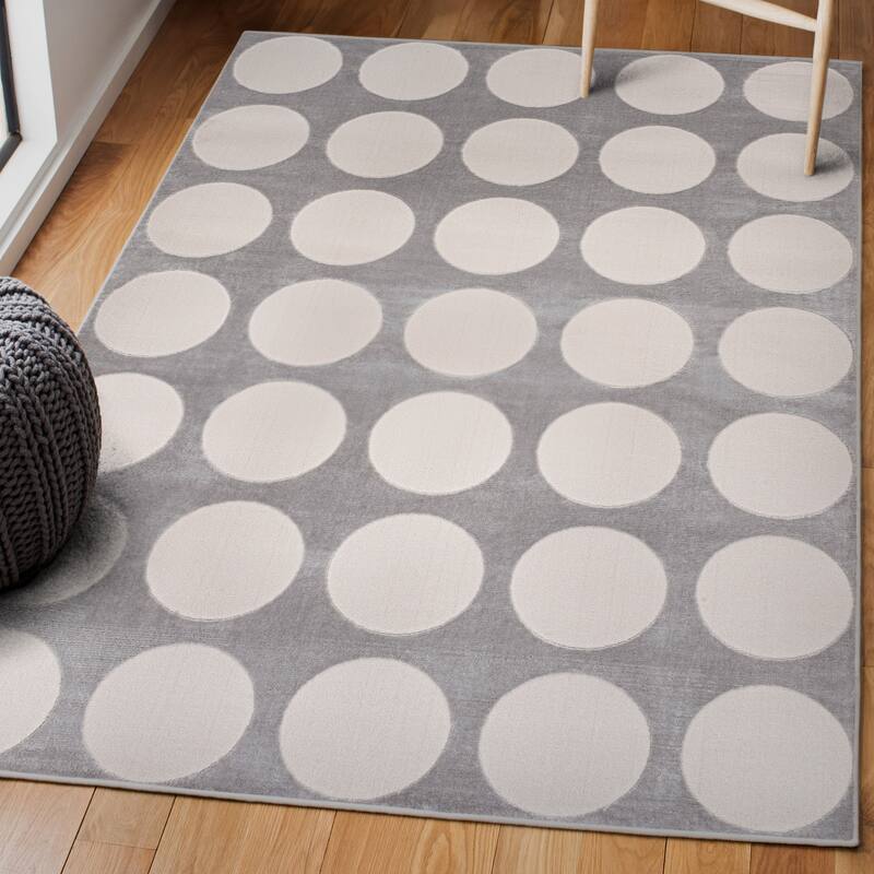 JONATHAN Y Damon Modern Geometric Circle Dot High-Low Area Rug