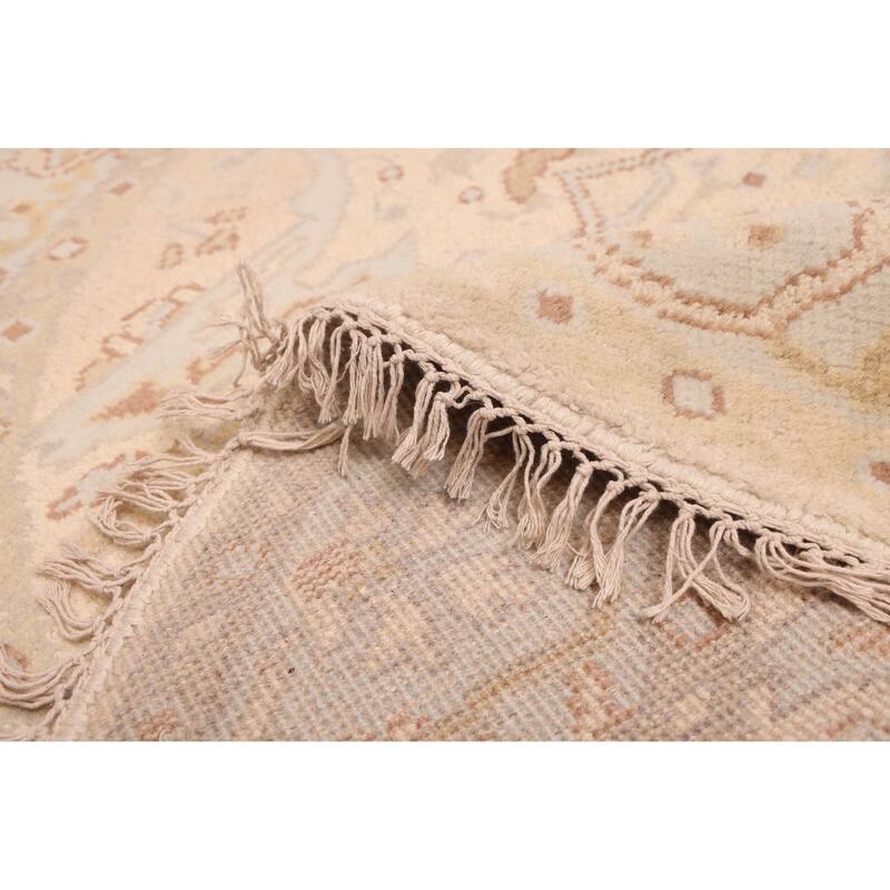 ECARPETGALLERY Hand-knotted Royal Oushak Ivory Wool Rug - 5'0 x 5'0