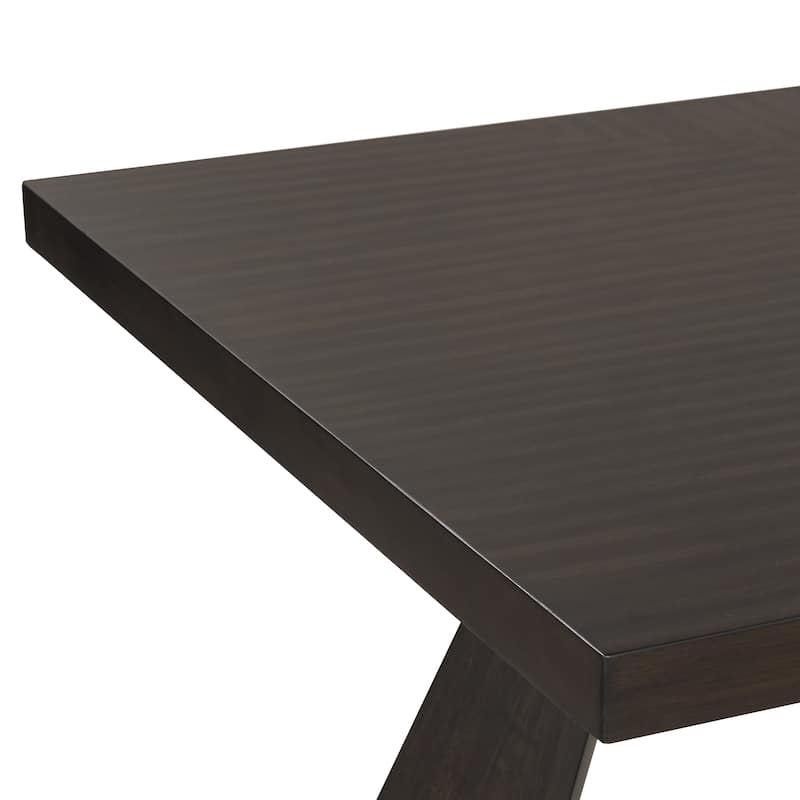 Kiana Dining Table, Dark Brown Solid Rubberwood, Rectangular 72 Inch
