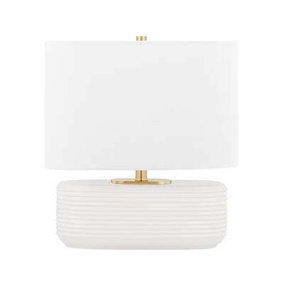 Mitzi by Hudson Valley Janel 1-Light Table Lamp with Off White Belgian Linen