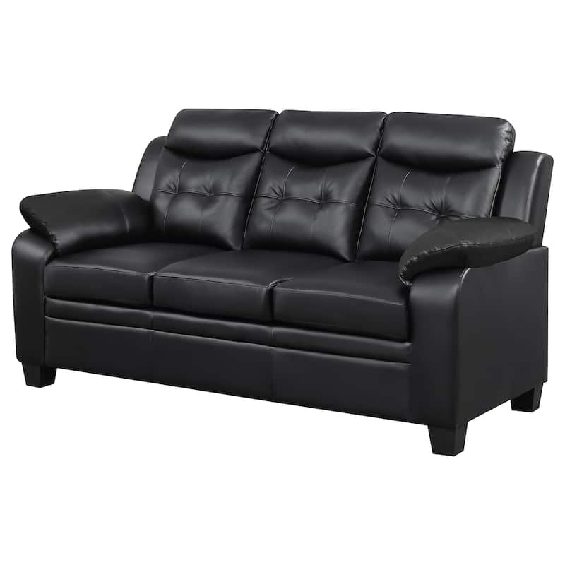 Finley Contemporary Leatherette Padded Arm Tufted Upholstered Sofa