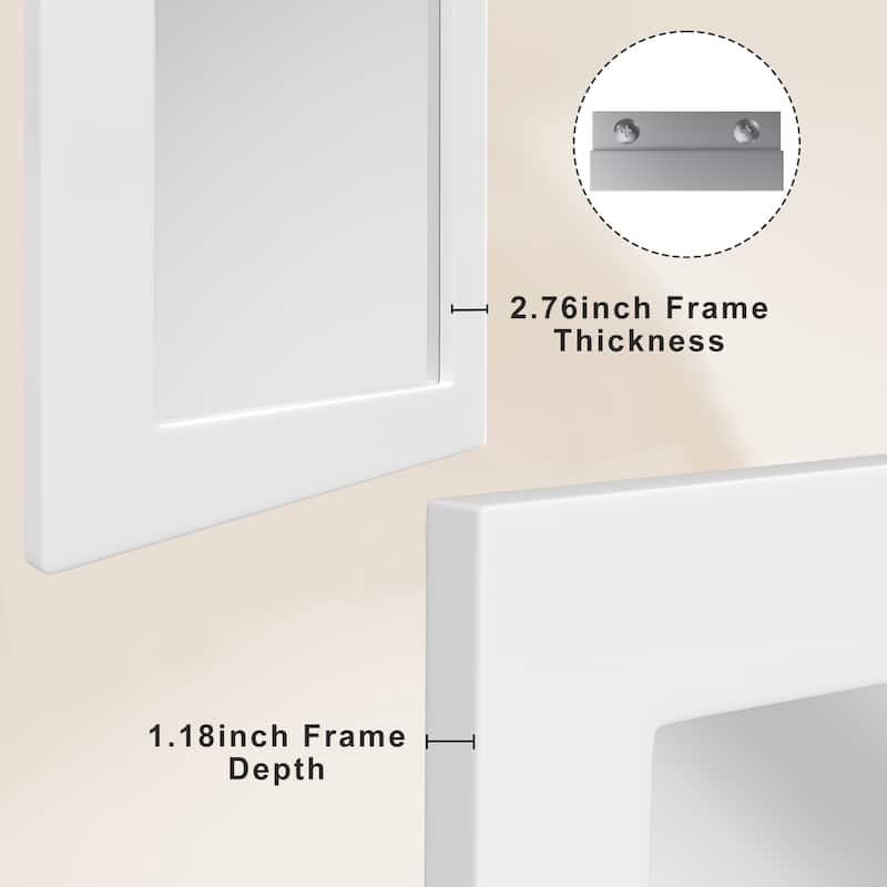 Farmhouse Style Wooden Square Mirror, Pastoral Style in The Bathroom