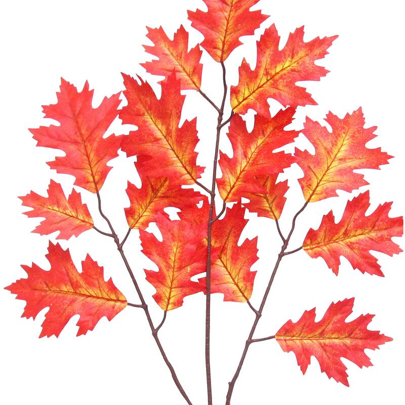 Set of 24 Artificial Oak Leaf Stem Plant Greenery Spray Branch 23in