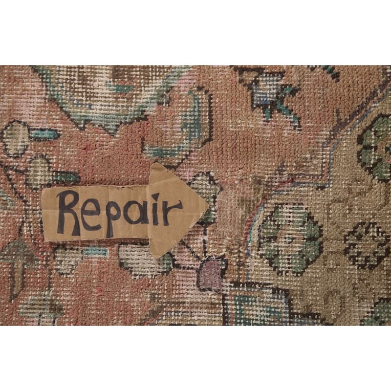 Distressed Tabriz Persian Accent Rug Handmade Wool Carpet - 3'1"x 4'7"