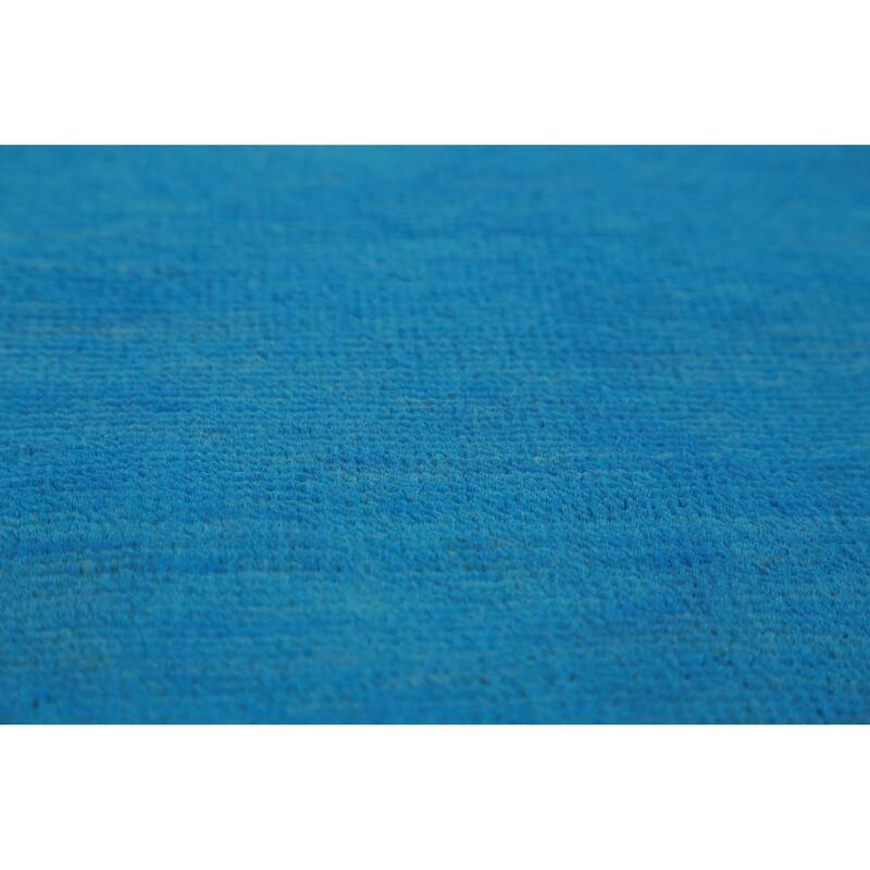 Hand Knotted Oriental 100% Wool Carpet Modern Solid Navy Blue & Blues Gabbeh Area Rug - 10' 10'' X 8' 3''