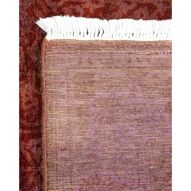 Overton Hand Knotted Wool Vintage Inspired Modern Contemporary Overdyed Red Area Rug - 2' 6" x 8' 6"