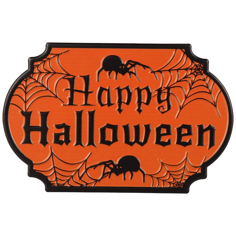 Cauldron Pot "Happy Halloween" Metal Wall Sign - 10"