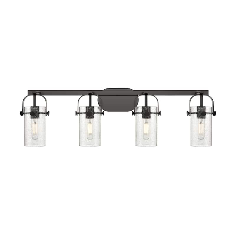 Innovations Lighting 423-4W-10-35 Pilaster II Cylinder Vanity Pilaster - Matte Black / Seedy