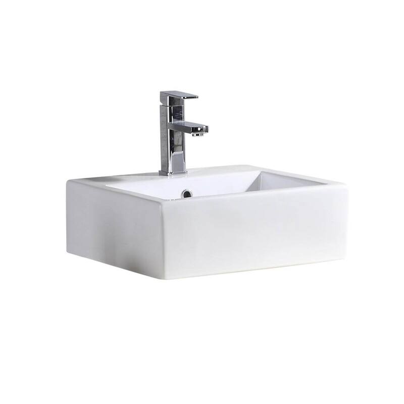 Fine Fixtures Square Vessel Sink Vitreous China w Overflow