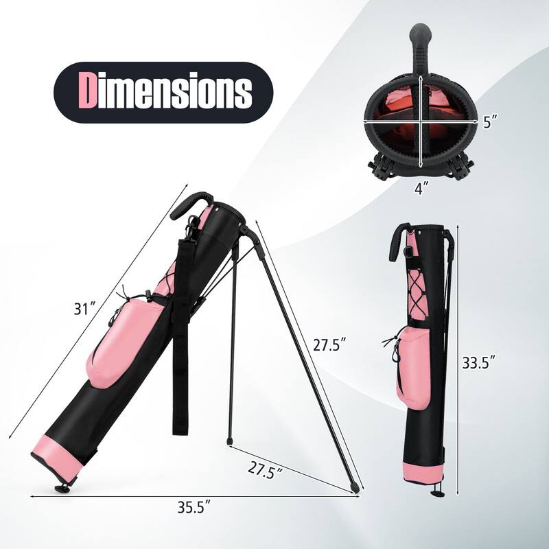 Gymax Lightweight Golf Stand Bag Par 3 & Executive Courses Carry Bag