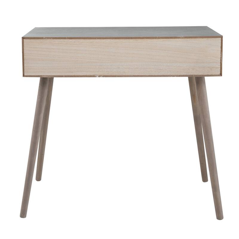 Pia 31 Inch Console Table, Pine Wood, 2 Drawer, Woven Rattan, Rustic ...