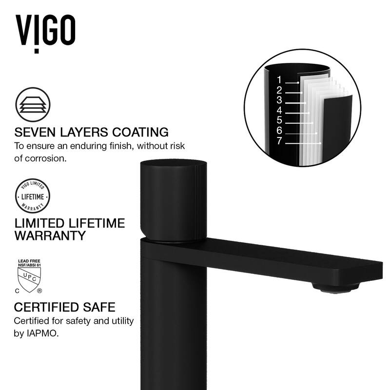 VIGO Sottile 18"L x 13"W Glass Vessel Sink and Gotham 12"H Faucet Set