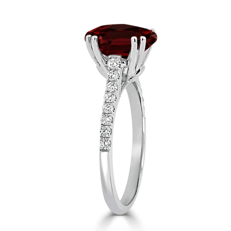 Auriya 2 3/4ct Fancy Oval Garnet and Diamond Engagement Ring 1/4ctw 14k Gold