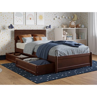 Wesley Platform Bed with Panel Footboard and Storage Drawers