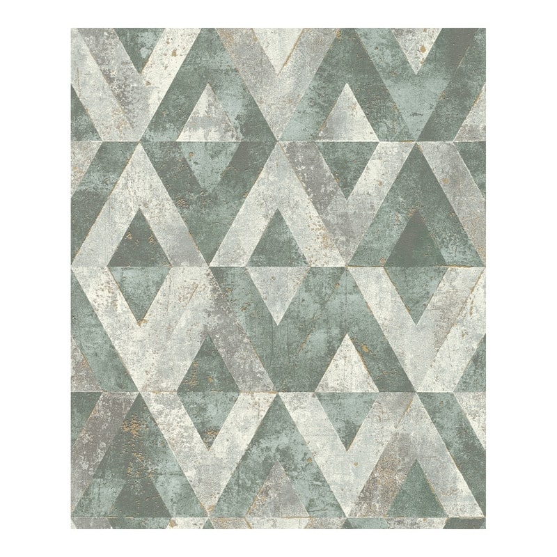 Rasch Shikhar Teal Geometric Wallpaper - 20.5 x 396 x 0.025