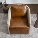preview thumbnail 51 of 165, KINWELL 31"W Oak Frame Upholstered Swivel Barrel Armchair