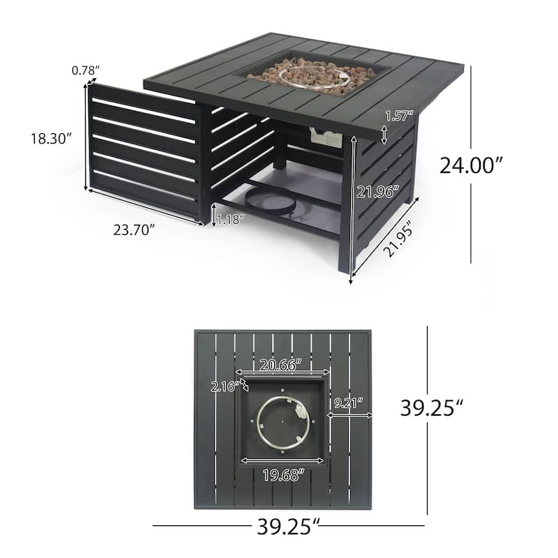 Rene Black Iron Fire Pit by Christopher Knight Home - N/A