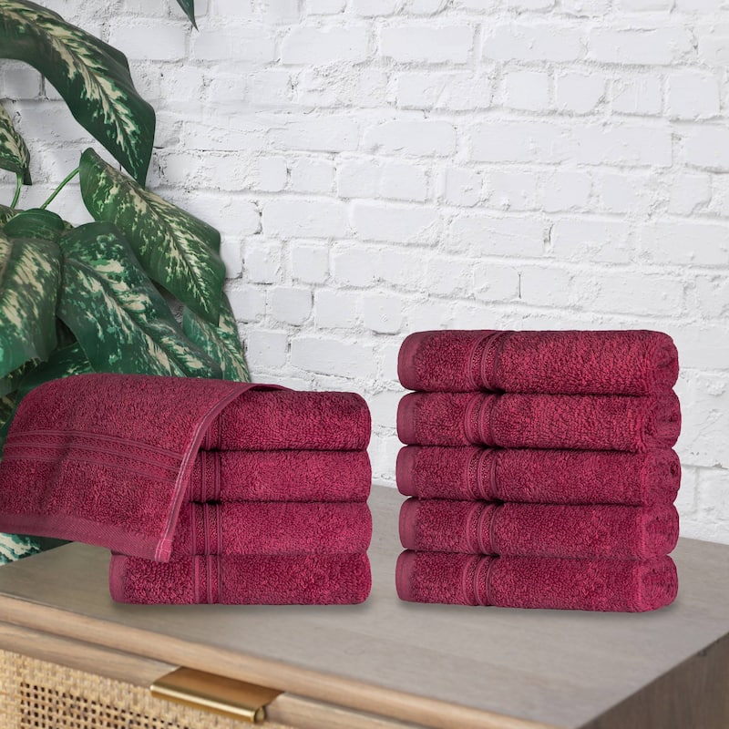 Superior Heritage Egyptian Cotton Absorbent Face Towel Set of 10 - Burgundy