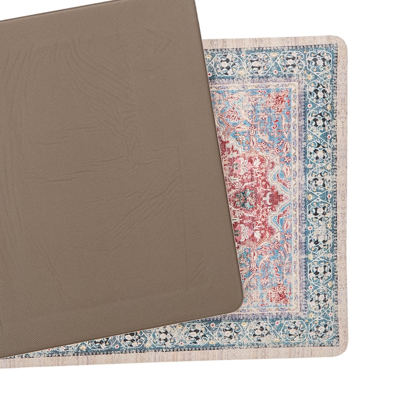 Transitional Medallion Cushioned Anti Fatigue Standing Kitchen Mat