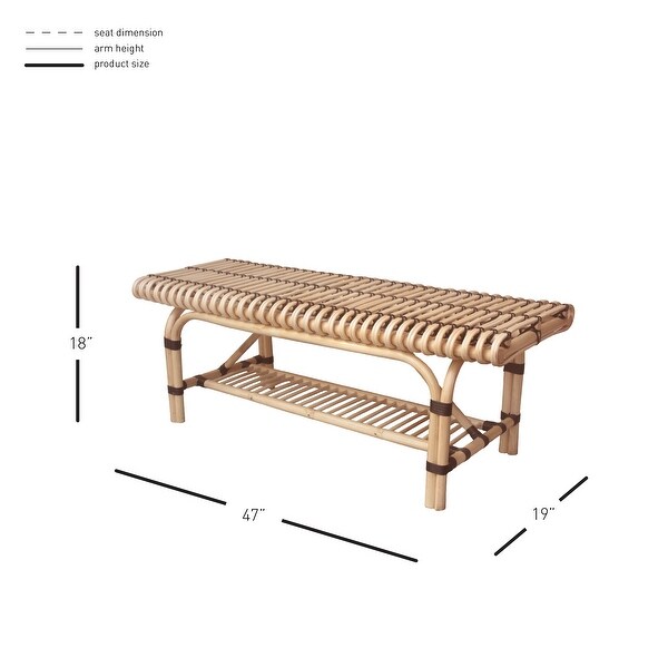 Rattan discount bench seat