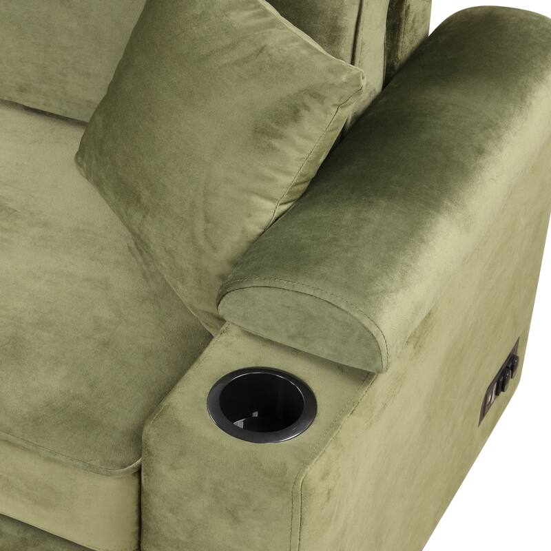 84.75" Velvet Convertible L-Shaped Sleeper Sofa with Storage Ottoman