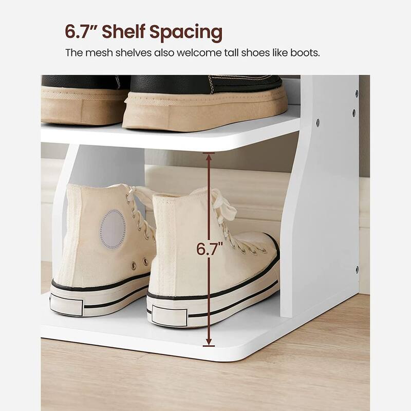 Metal Space-Saving 7-Tier Slim Shoe Storage Rack with Durable Shelves - 11.8”D x 10.4”W x 43.5”H