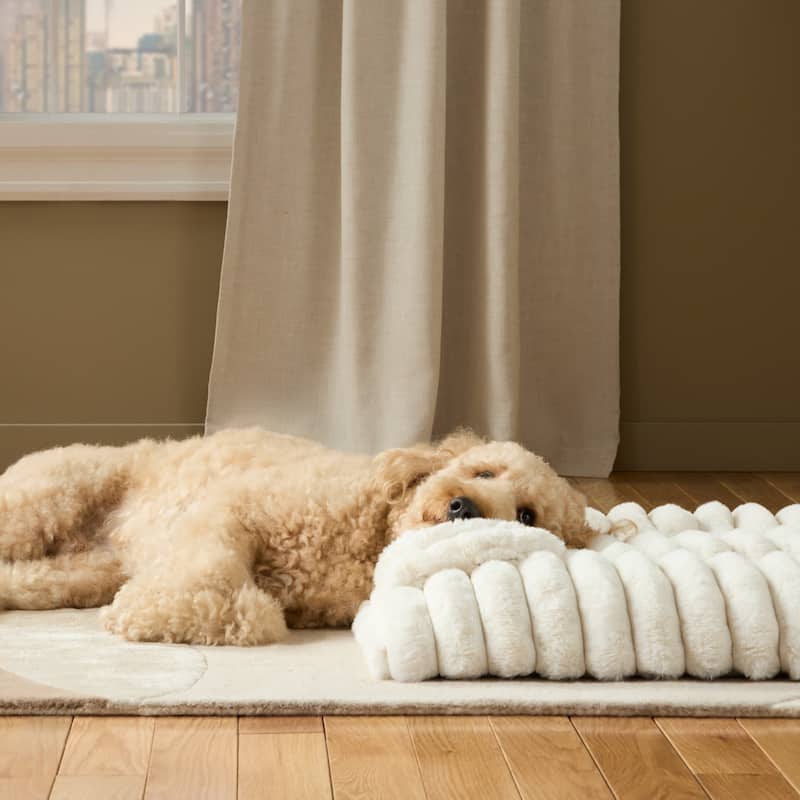 TOWN & COUNTRY LUXE CuddleTown Ribbed Bubble Stripe Pillow Crate Mat Pet Bed Dark Grey XS Dogs