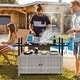 preview thumbnail 4 of 18, Costway Outdoor Bar Cart with Tempered Glass Top Storage Cabinet & 8 - See Details