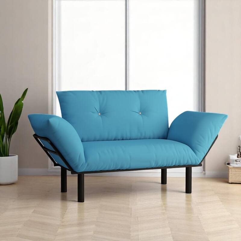 Adio Metal Frame Loveseat With Removable Cushions - Turquoise