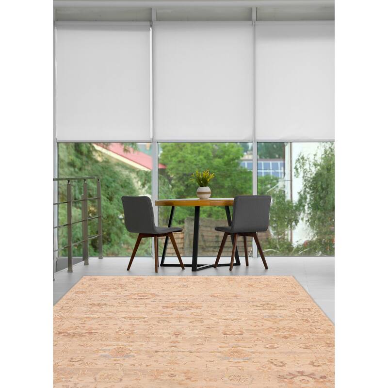 ECARPETGALLERY Hand-knotted Modern Oushak Tan Wool Rug - 8'8 x 11'3