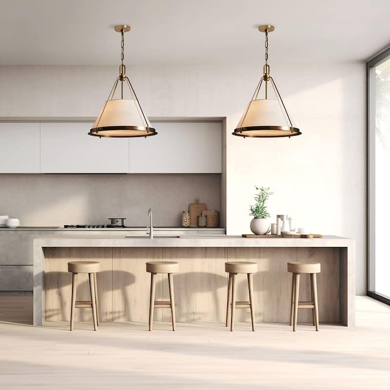 The Scintilla Drum Pendant Light - 21" Diameter - White