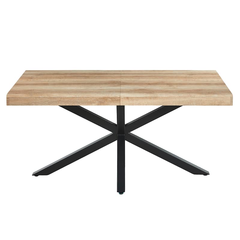 GDFStudio - Mapleton Modern Contemporary Space Saving 47.24" Metal Frame Extendable Dining Table with Telescoping Top - 47.24"L - Walnut finish