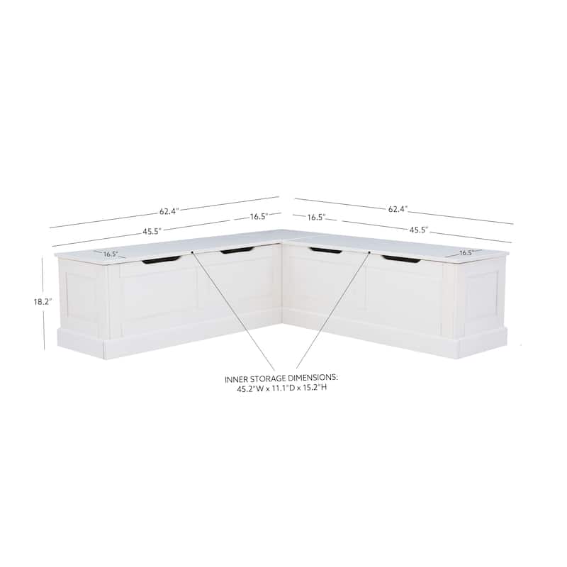 Josie Backless Wooden Nook with Cushion Set