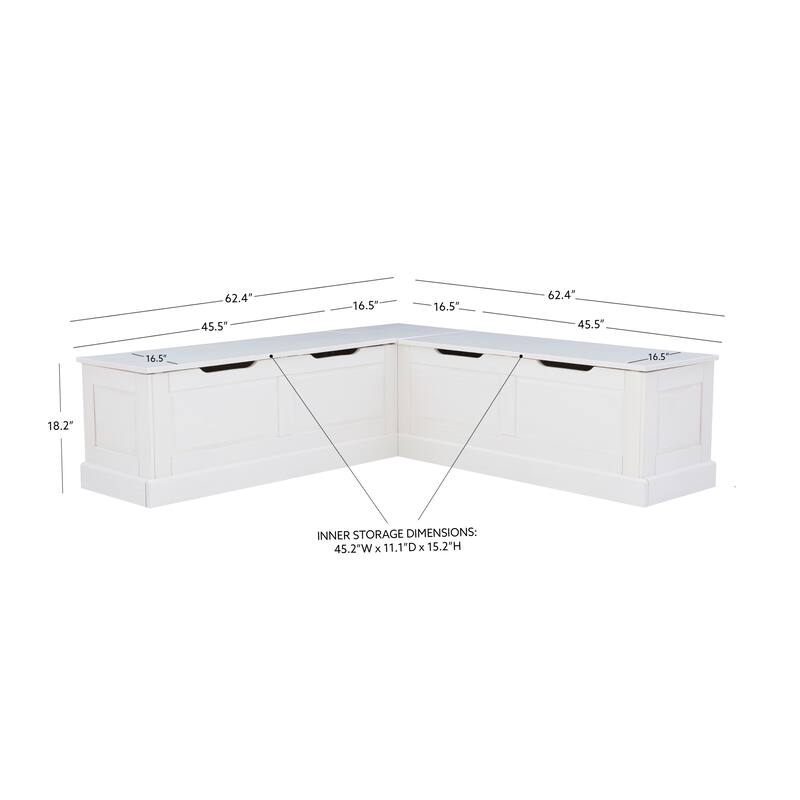 Josie Two Tone Backless Corner Nook Set