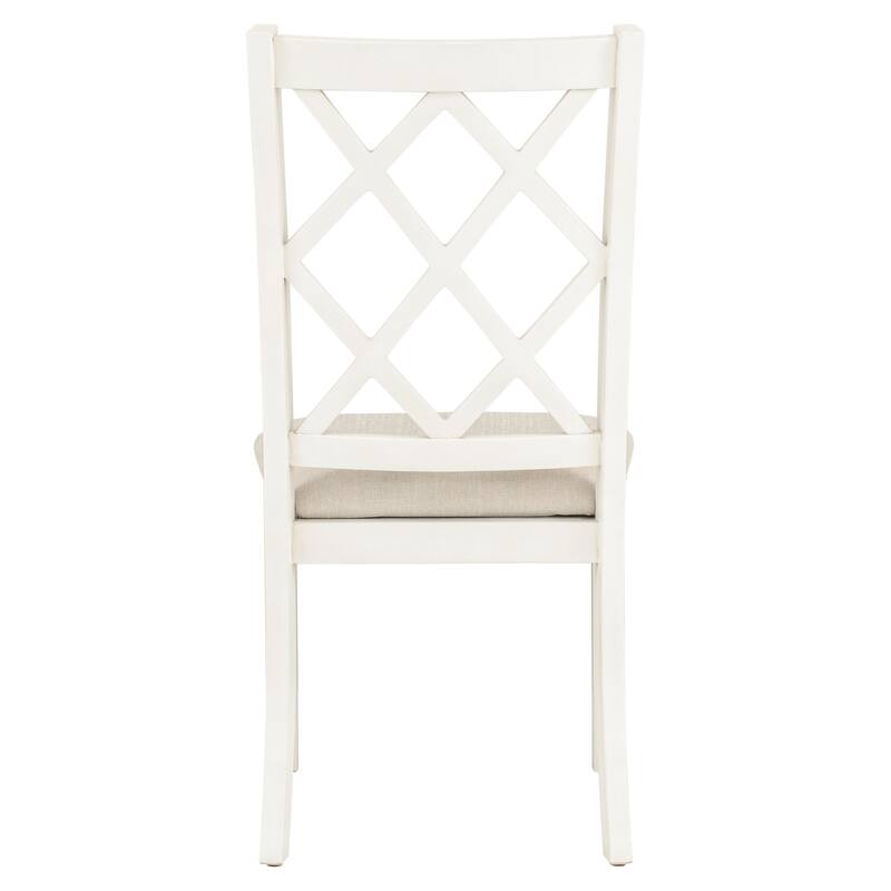 5-Piece Wooden Dining Table Set with Round Table & 4 Upholstered Chairs