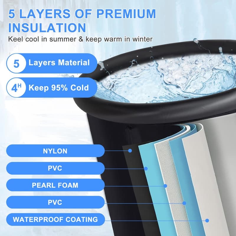 Outdoor and Indoor Ice Bath Tub With Storage Bag