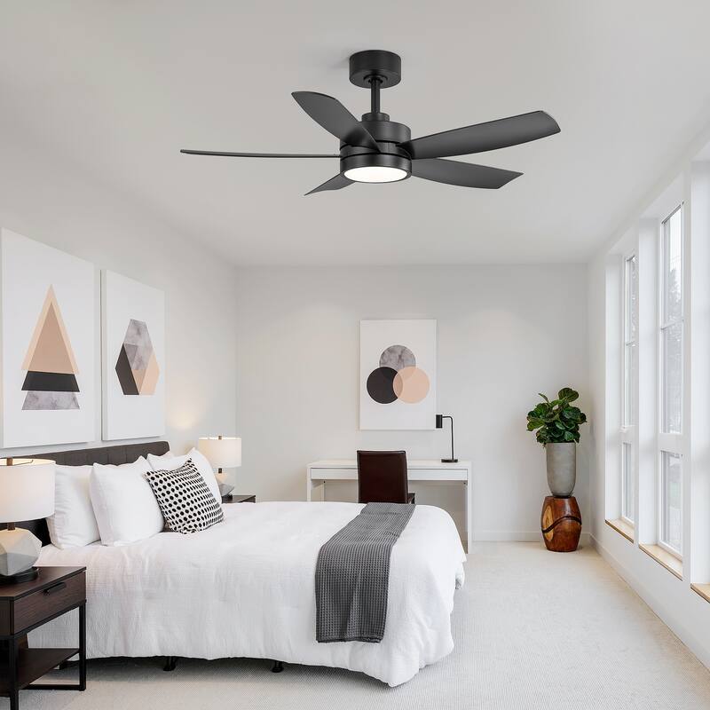 Breezary 65"/52"/42" 5-Blade LED Ceiling Fan with Light Kit and Remote