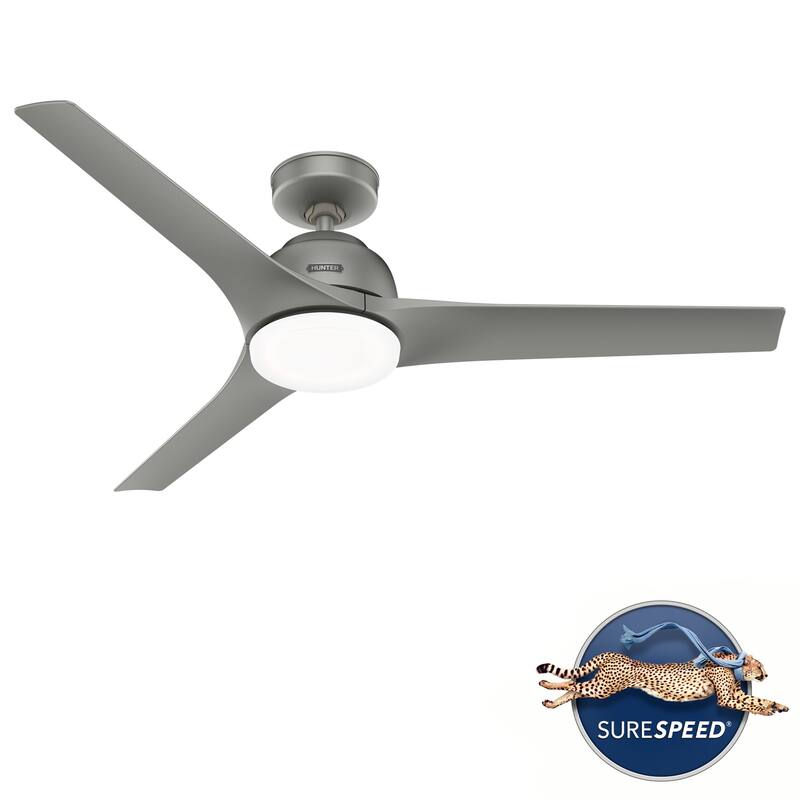 Hunter 52" Gallegos Outdoor Ceiling Fan with LED Light Kit and Wall Control, Damp-Rated